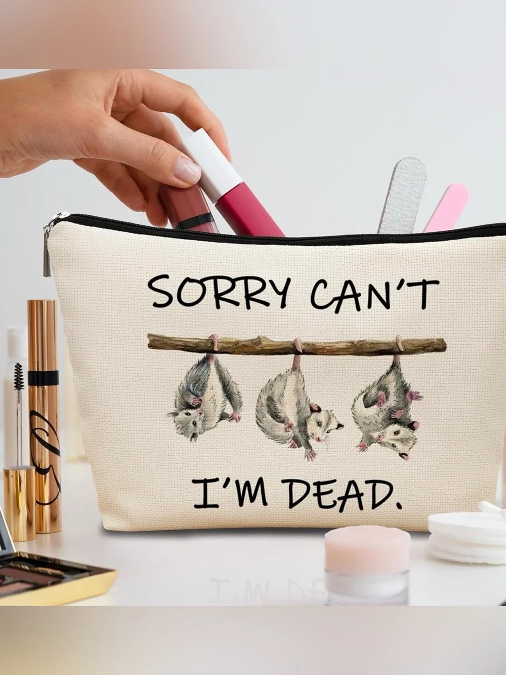 Hilarious Opossum makeup pouch possums cosmetic Bag funny Novelty gift idea
